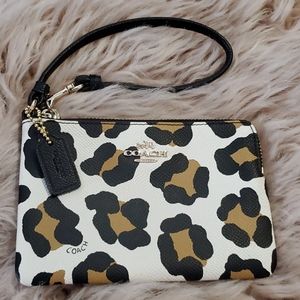 COACH leopard wristlet
